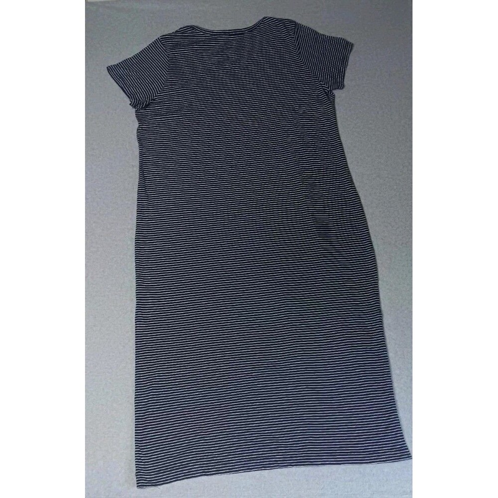Old Navy Linen Blend Maxi Tshirt Dress XXL Navy Blue Stripes Coastal Nautical - Picture 11 of 11
